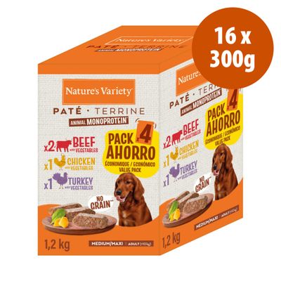Nature's Variety Original pástétom csirkével, közepes és nagytestű felnőtt kutyáknak 10 kg-tól, gabonamentes, 300 g. Mesterséges színezék, aroma és tartósítószer nélkül.