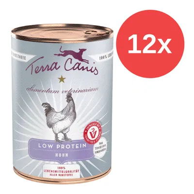 Terra Canis Low Protein pollo, 100% qualità alimentare di tutti gli ingredienti, raccomandato dai veterinari. Confezione da 12 lattine.