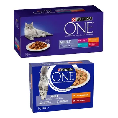 40 x 85g PURINA ONE Wet Cat Food + 8 x 85g Wet Cat Food Free! * - Adult Mixed Selection (40 x 85g) + Adult Chicken & Beef (8 x 85g) 40 x 85g PURINA ONE Wet Cat Food + 8 x 85g Wet Cat Food Free! * - Adult Mixed Selection (40 x 85g) + Adult Chicken & Beef (8 x 85g)