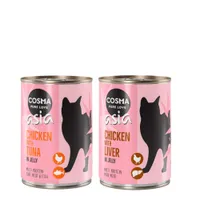 Sparpaket Cosma Asia in Jelly 12 x 400 g - Mix (Huhn & Thunfisch, Huhn & Hühnchenleber)