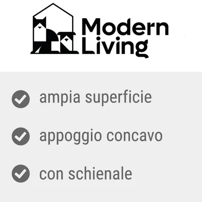 Modern Living. ampia superficie, appoggio concavo, con schienale.