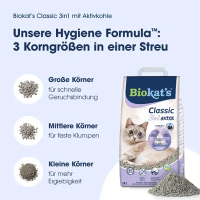 Biokat´s Classic 3in1 Extra Katzenstreu - Sparpaket: 2 x 14 l