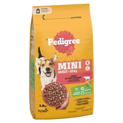 Pedigree Mini Adult <10kg met ronde & groente - Voordeelpakket: 6 x 1,4 kg