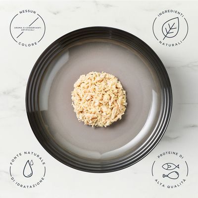 Encore Chicken Selection, 5 x 50g buste. 100% ingredienti naturali. Varietà: 2x petto di pollo, 2x petto di pollo con manzo, 1x petto di pollo con agnello in gelatina.