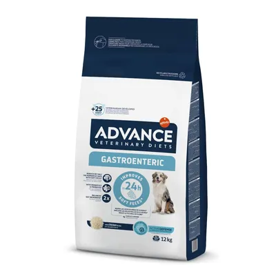 Advance Veterinary Diets Gastroenteric, 12 kg, con pollo. Sviluppato per migliorare le feci molli in 24 ore. Contiene probiotici e prebiotici per la salute intestinale.