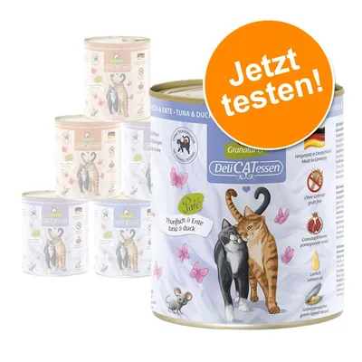 DeliCATessen Thunfisch & Ente. Ohne Tierversuche, ohne Getreide, mit Granatapfelkernextrakt und Lachsöl. Hergestellt in Deutschland. Jetzt testen!
