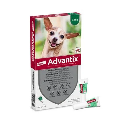 Advantix® 40/200 Spot-On Solution voor Honden tot 4 kg - 4 Pipetten x 0,4 ml - NL