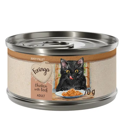 Feringa Juicy Fillet 12 x 70 g Umido per gatto - Pollo con Manzo