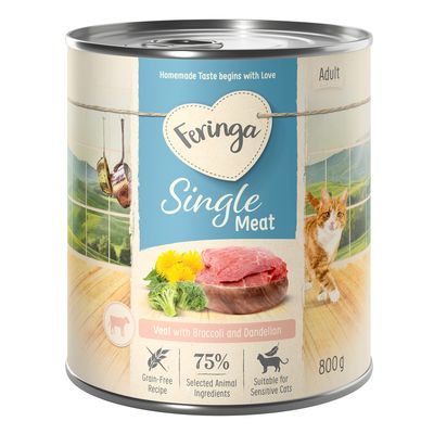Feringa Single Meat, kurczak z dynią i kocimiętką, dla dorosłych kotów, puszka 800 g.
