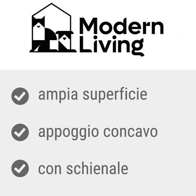 Modern Living. ampia superficie, appoggio concavo, con schienale