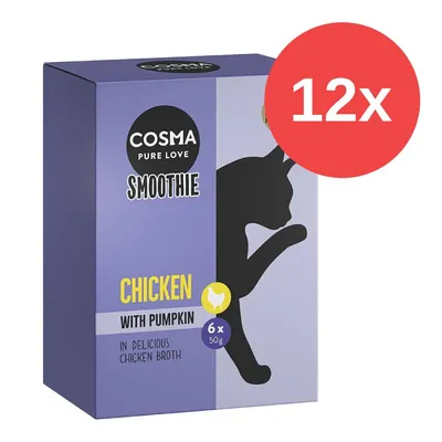 Cosma Smoothie Chicken with Pumpkin, 12x Packung mit 6x50g in köstlicher Hühnerbrühe.