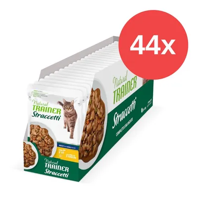 Natural Trainer Straccetti, 44x Portionsbeutel mit Huhn und Gemüse für erwachsene Katzen. Komplettes ausgewogenes Futter.