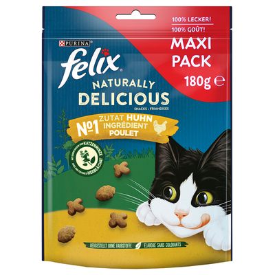 Felix Naturally Delicious Katzensnacks Huhn & Katzenminze (3 x 180 g)