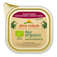 Lot Almo Nature BioOrganic 12  x 100 g pour chien - bœuf bio & légumes bio
