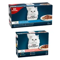 60 x 85g Gourmet Perle Wet Cat Food + Gourmet Perle Wet Cat Food Free! * - Ocean Collection in Gravy (60 x 85g) + Connoisseur's Collection in Gravy (12 x 85g)
