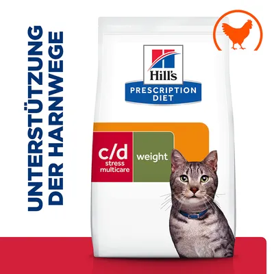 Hill's Prescription Diet c/d Stress Multicare Weight Katzenfutter mit Huhn. Unterstützung der Harnwege.