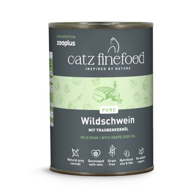 Catz Finefood våtfoder för katter, anka. Monoprotein, hög premium, spannmålsfritt, inga djurförsök, utan tillsatt socker. Endast hos Zooplus.