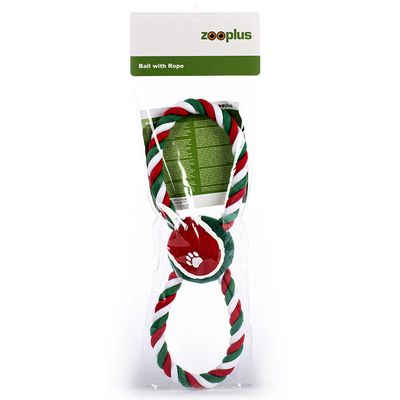 Hračka pre psov loptička s lanom D 28 x Š 6,4 x V 5 cm