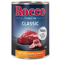 Varčno pakiranje Rocco Classic 24 x 400 g - Govedina & perutninska srca