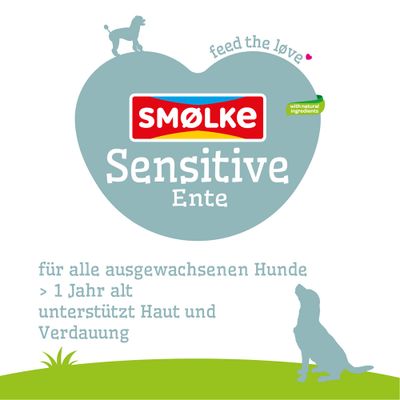 SMØLKE Sensitive Ente, mit natürlichen Zutaten, für alle ausgewachsenen Hunde ab 1 Jahr, unterstützt Haut und Verdauung
