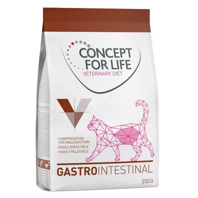 CONCEPT FOR LIFE VETERINARY DIET GASTROINTESTINAL kattenvoer, 350 g. Tekst: compensation for maldigestion, easily digestible, highly palatable.