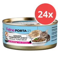 Sparpaket Feline Porta 21 24 x 156 g - Huhn & Thunfisch Mix (4 Sorten gemischt)