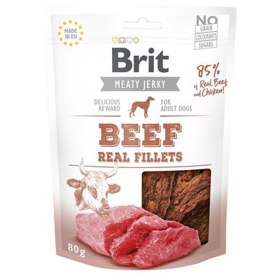 Brit Jerky, filety z wołowiną 80 g