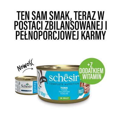 Schesir Complete Nutrition, filet w galarecie, 6 x 85 g w puszce