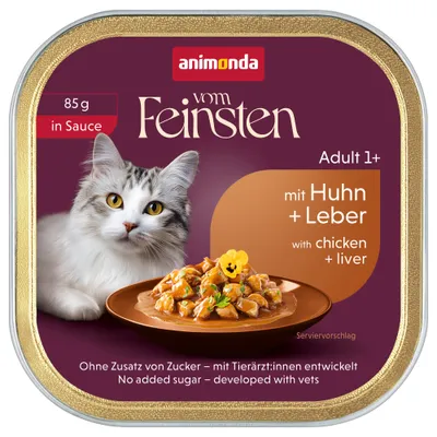 animonda vom Feinsten Adult 32 x 85 g - Kip & lever in saus