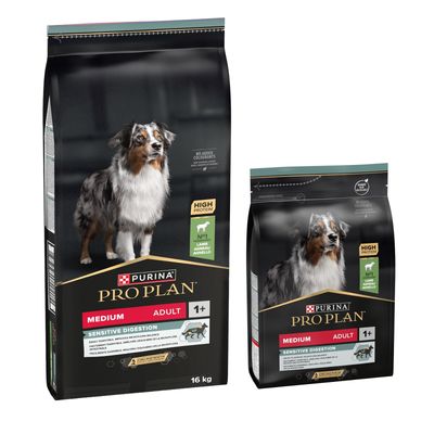16 kg + 3 kg gratis! 19 kg PURINA PRO PLAN Adult - Medium Sensitive Digestion Agnello & Riso