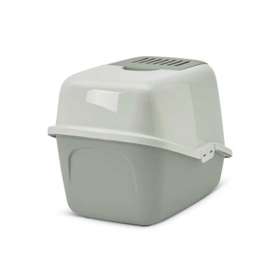 Savic Nestor Cat Litter Box - Mint Cream & Eucalyptus Green