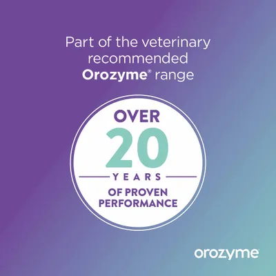 Teil der von Tierärzten empfohlenen Orozyme Produktreihe. Über 20 Jahre nachgewiesene Leistung. Teil der von Tierärzten empfohlenen Orozyme Produktreihe. Über 20 Jahre nachgewiesene Leistung.