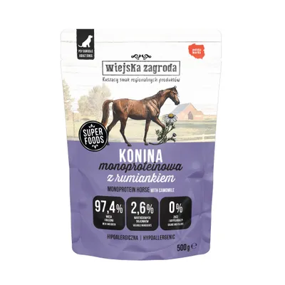 Sparpaket Wiejska Zagroda Monoprotein Adult 5 x 500 g - Pferd Sparpaket Wiejska Zagroda Monoprotein Adult 5 x 500 g - Pferd