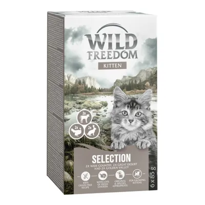 Wild Freedom Kitten barquette 6 x 85 g - Pack varié (2x veau, 2x lapin, 2x dinde)