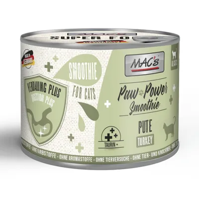 MAC's Cat Paw Power 6 x 185 g - Smoothie: Pute - Verdauung Plus