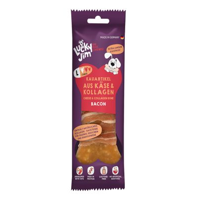 Lucky Jim sajtból és kollagénből készült rágócsont, Classic, természetes kollagént tartalmaz az ízületek, csontok és kötőszövetek támogatására, laktózmentes, mesterséges adalékanyagok nélkül, Németországban készült.