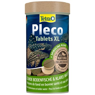 Tetra Pleco Tablets XL mit neuem Design und verbesserter Rezeptur, ohne Zusatz von Konservierungsstoffen, mit natürlichen Inhaltsstoffen, ohne Farbstoffe.