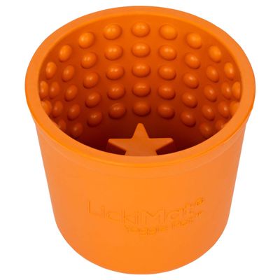 LickiMat Snackspielzeug Yoggie Pot, orange - Ø 9,5 x H 9 cm