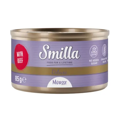 Smilla Deluxe Mousse mit Rind, 85g Dose. Food for a lifetime, ohne Zuckerzusatz, getreidefreie Rezeptur.