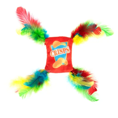 Jouet Crinkle Crisps à plumes pour chat  - 1 jouet