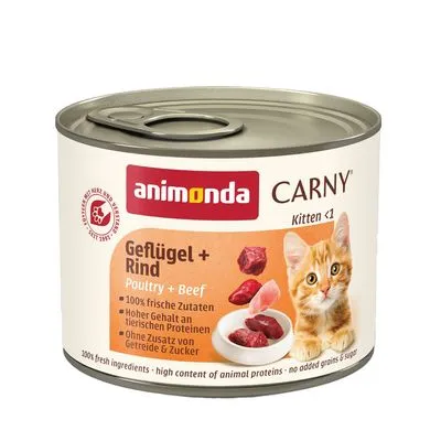 animonda Carny Kitten 12 x 200 g Kattenvoer - Gevogelte-cocktail