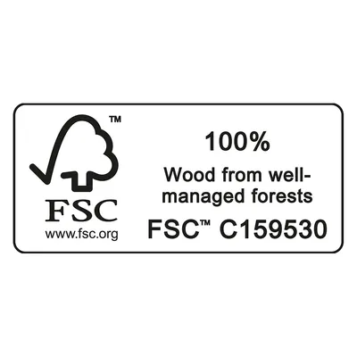 FSC-tanúsítvány: 100% fa fenntarthatóan kezelt erdőkből. FSC C159530. www.fsc.org.