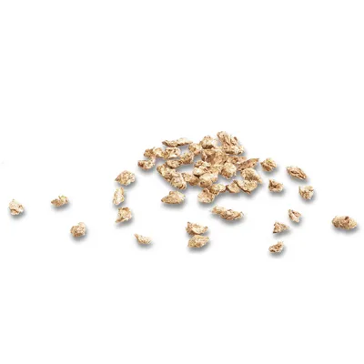 Close-up of small, brown flakes. Product shown in its natural form.
