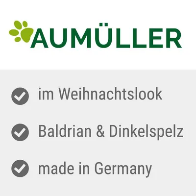 Aumüller Weihnachtsteddy mit Nikolausmütze - L 15,5 x B 12 x H 5 cm