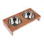 Modern Living Houten Voerbakhouder Nellore 2 x 400 ml, Ø 13 cm