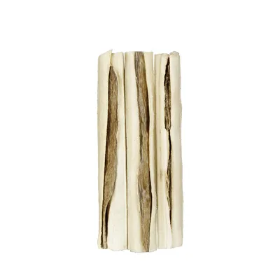 Four rolled chew sticks with a visible brown filling, arranged vertically side by side on a white background.