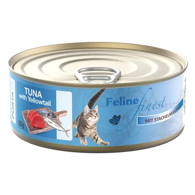 Økonomipakke: 24 x 85 g Feline Finest - Tun med Hestemakrel