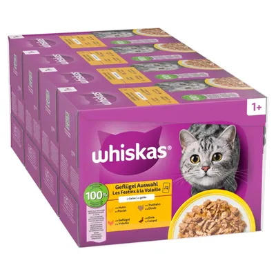 96 plicuri x 85 g Whiskas la preț special! - Selecție de pasăre în gelatină 96 x 85 g