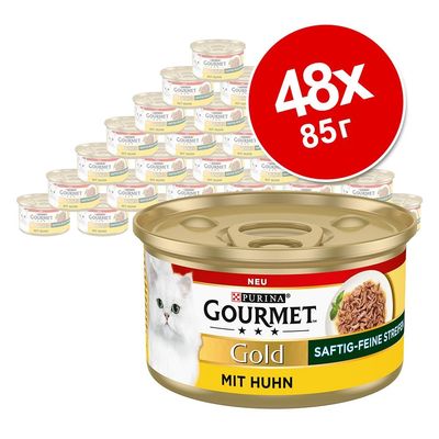 Икономична опаковка Gourmet Gold сочни фини лентички 48 x 85 г