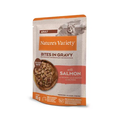 36 + 8 gratis! Nature's Variety Bites Adult w sosie, karma mokra dla kota, 44 x 85 g